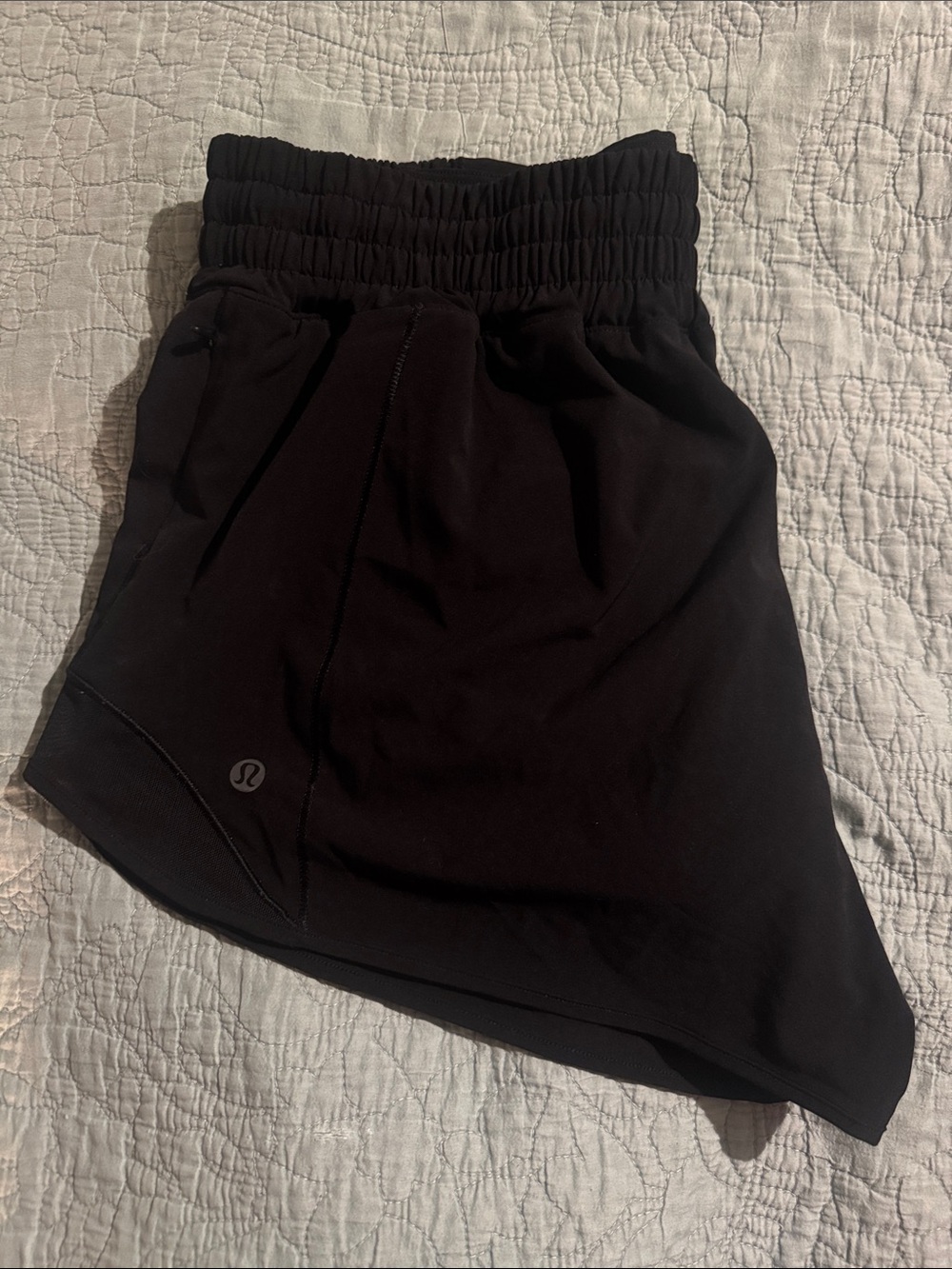 lululemon athletica Black Athletic Hotty Hot Shorts with High Ruched Waistband